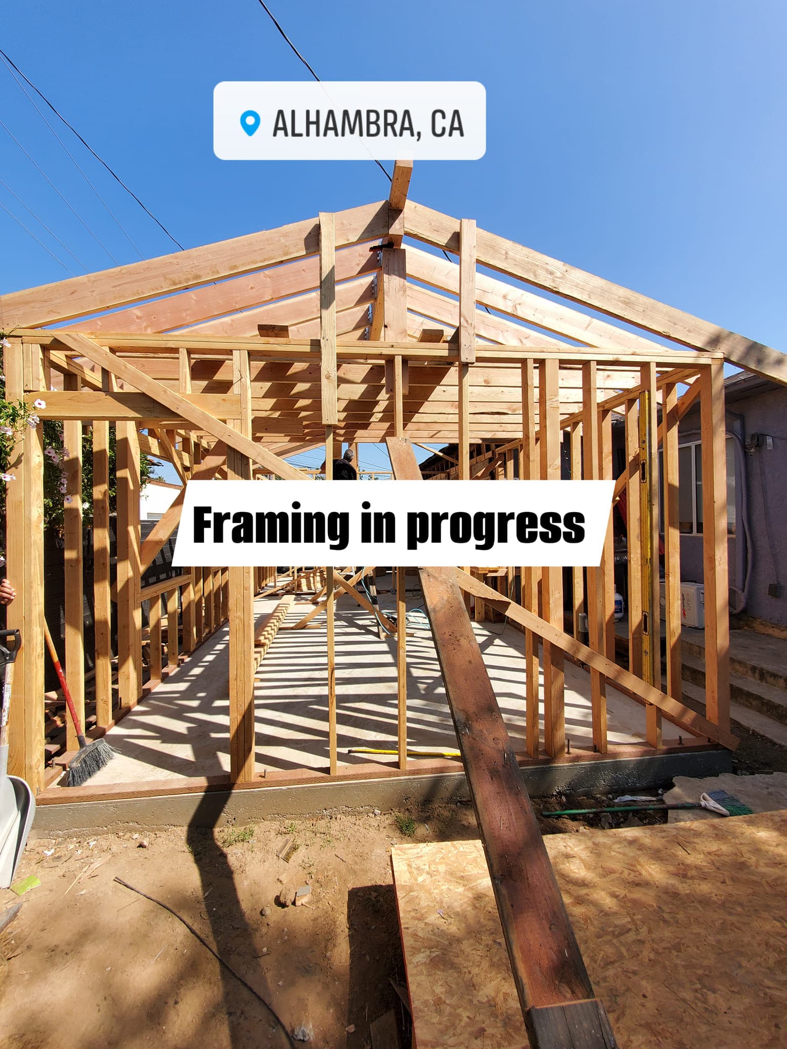 Wood frame Accessory Dwelling Unit in Alhambra