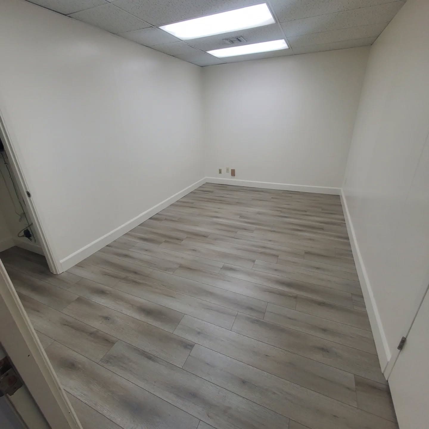 Light commercial office build-out with new wood-look flooring