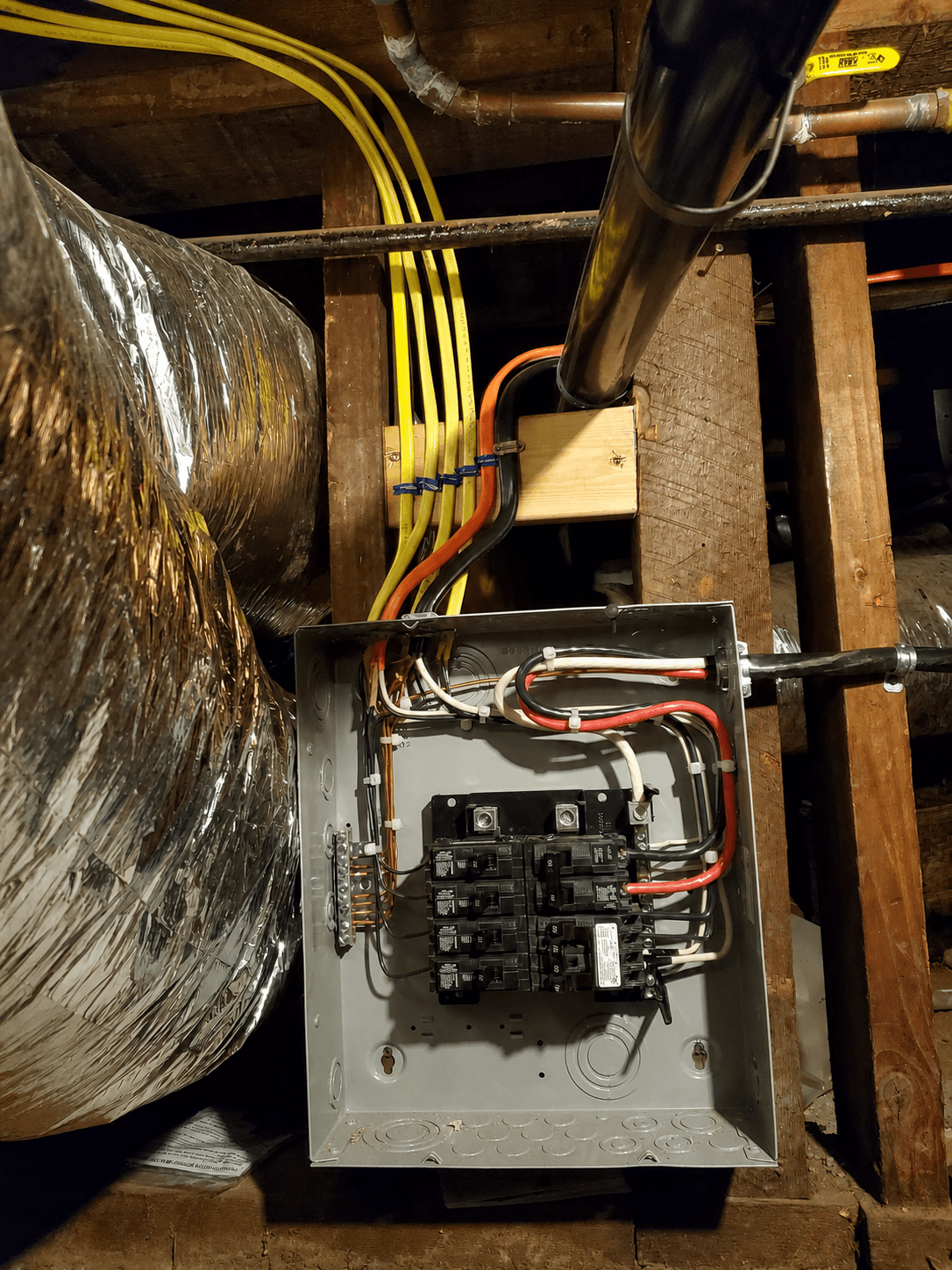 New electrical sub-panel installation in a San Marino remodel